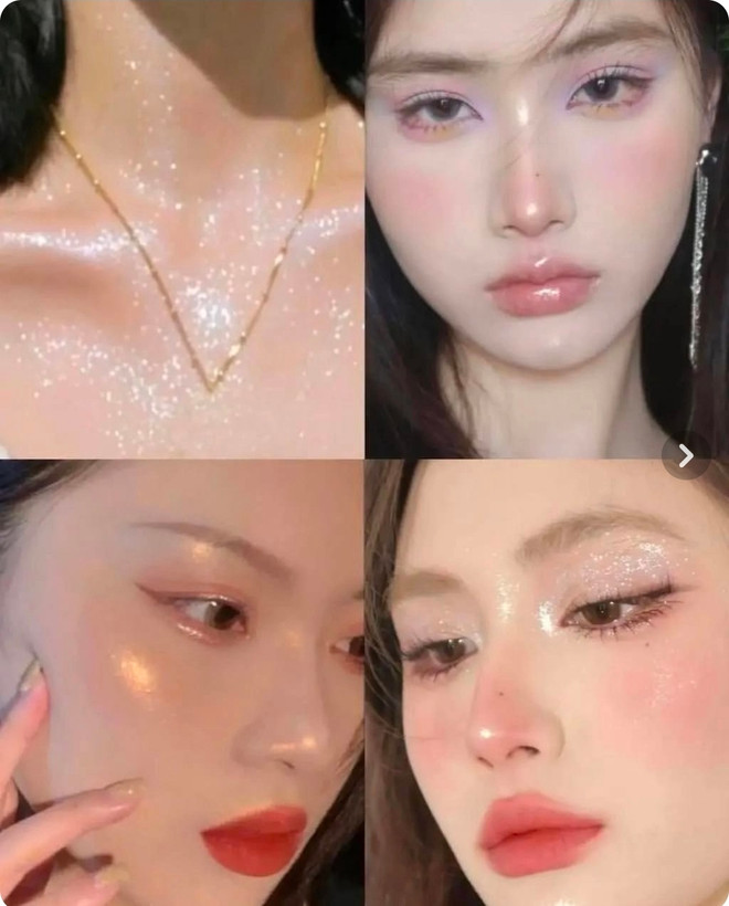 هایلایتر و شاینر پودری بدن با ذرات براق درخشان، مناسب صورت و بدن برای ایجاد جلوه درخشان و شاین ملایم