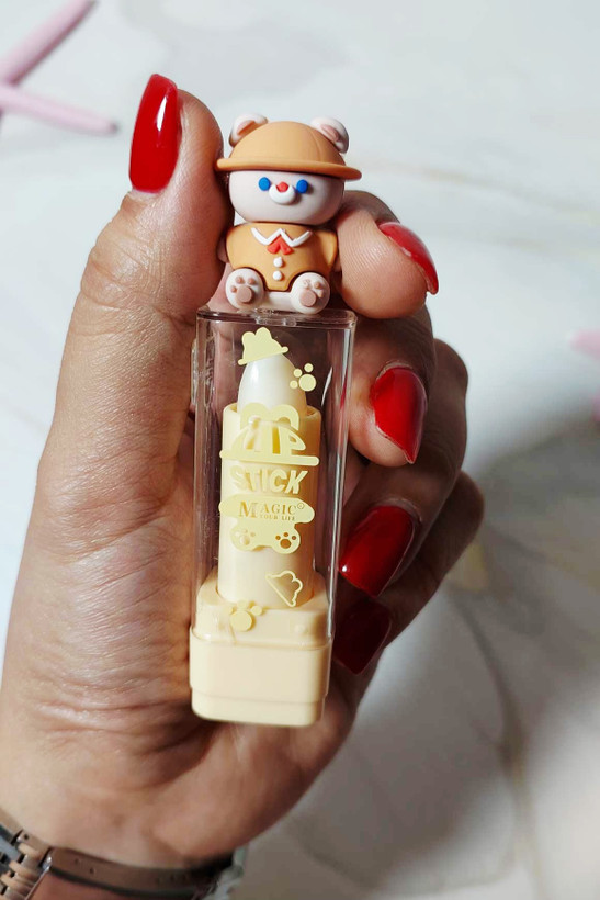 بالم لب حرارتی خرس کلاهدار با طراحی فانتزیبالم لب حرارتی خرس کلاهدار با طراحی فانتزی